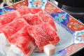 【夕食グレードアップ】～希少な霜降りの「蔵王牛」を堪能する「すきしゃぶ鍋」コース～高見屋名物料理