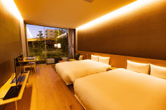 【スタンダードツイン】40平米。全室禁煙(※テラスにて喫煙可)