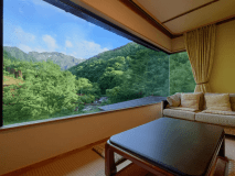 Japanese-style Room with Private Semi-Open-Air Hot Spring Bath and Mt. Tanigawa View (10 + 4.5 Tatami)