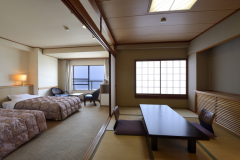 禁煙【天水オーシャンビュー◎和洋室】ツインベッド＋7.5畳