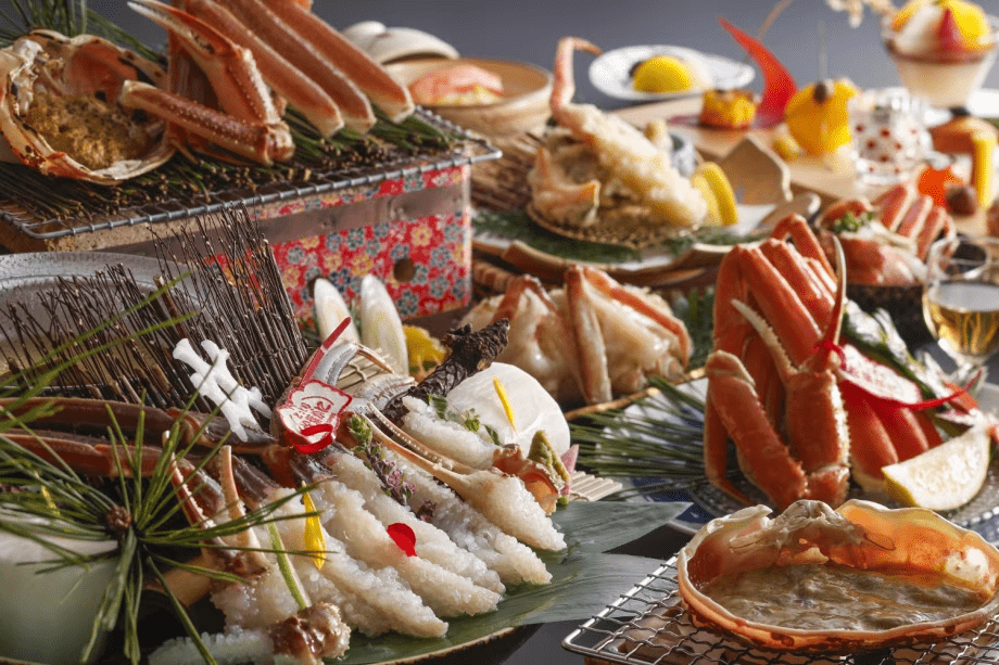 【最高級！タグ付活松葉蟹2杯相当◇雅の膳】かに刺し、焼き蟹、茹で蟹、天婦羅など食べ尽くし♪