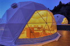 【キシルドーム】4ベッド・7Mドームテント～こだわりの空間。キシルの上質な木製家具に安らぐ～