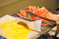 【朝食バイキング】地元羽後町産の卵を使用した「トロトロふわふわスクランブルエッグ」は朝食に最適♫パンやハム・ソーセージとも相性抜群です。