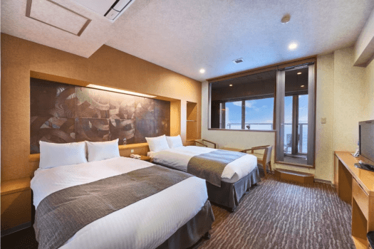 【禁煙】中央館スーペリアツイン「オーシャンビュー半露天風呂付」