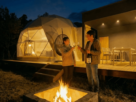 【冬旅応援クリスマスコラボ🎄20%OFFを含む3大特典付♪】グランピングBBQ〜秋吉の自然と星空に囲まれて山口県産和牛「燦」を満喫<2食付> 【冬旅応援クリスマスコラボ🎄20%OFFを含む3大特典付♪】グランピングBBQ〜秋吉の自然と星空に囲まれて山口県産和牛「燦」を満喫<2食付>