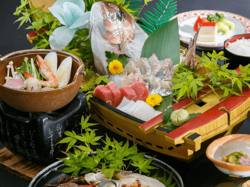 新鮮な海の幸もお召し上がり頂けます!贅沢なひと時をご堪能下さい! 新鮮な海の幸もお召し上がり頂けます!贅沢なひと時をご堪能下さい!