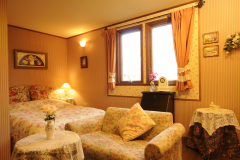 【客室一例】スタンダード。１間のダブルベッドルーム。アメニティ・ペットケア用品充実。