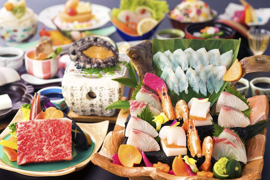 【個室食‐グレードUP会席】新鮮さ際立つ「二大饗宴」お祝いにも喜ばれる、華やかな逸品をお届けします