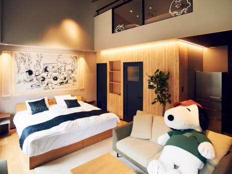 【SNOOPY GOLF RETREAT ROOM】スヌーピーの装飾に囲まれたお部屋で素泊りステイ
