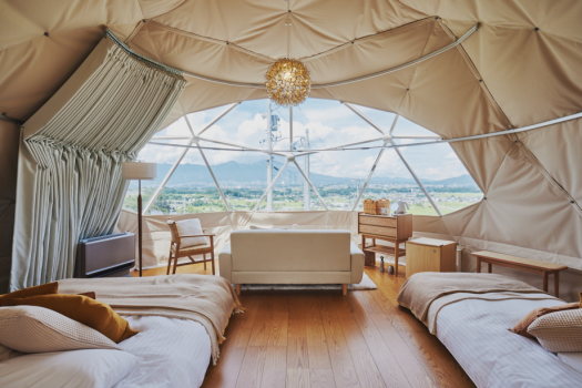 ブランコ付スタンダードドームテント（セミシングル×1 クイーン×1）-25.4㎡