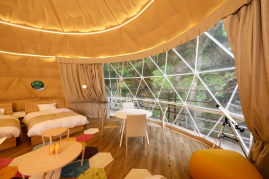 【No Smoking】 Glamp D（up to 6 guests）pet not allowed  [lit-up forest side]