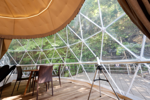 【No Smoking】 Glamp C（up to 4 guests）pets allowed  [lit-up forest side]