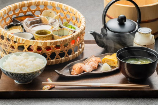 信州サーモンの篭盛り茶漬け膳