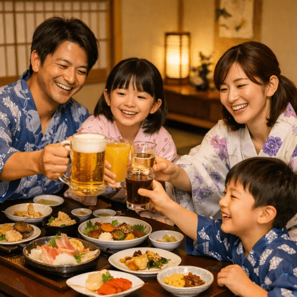 夏のファミリーでの温泉旅へ