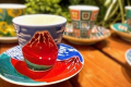 Stylish Kutani ware sake cups and small plates