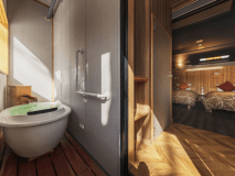 【半露天風呂付き客室/FOREST SUITE 101 】源泉を使用した半露天風呂付き