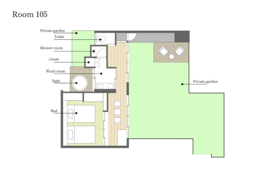 [Toshiyoshiya] 105/Suite with semi-open-air bath and garden view（Non smoking）