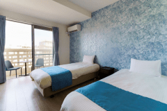 【スタンンダードツイン】ビジネス利用からカップル利用にも最適な広さとなっております。