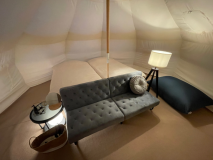 【ロータスベルテント(2ベッド)】ダイニングデッキ&テントサウナ 【ロータスベルテント(2ベッド)】ダイニングデッキ&テントサウナ