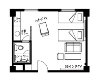 55インチ大型TV（YouTube視聴可）、ダイニング、女優ミラー洗面台、大型クローゼット付き客室