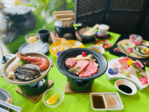 活けあわび踊り焼き・黒毛和牛陶板焼会席