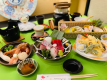 スタンダードな【0泊2食】【日帰り温泉休憩】ランチ：【黒毛和牛陶板焼き・鰻釜飯会席】＆ディナー：【蟹ポーション入海鮮蒸し焼・鯛釜飯会席】付／10:30-20:00まで客室休憩／貸切温泉60分付】温泉大浴場14：30～開放
