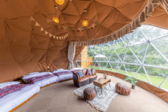 ◆ガーデンドーム◆-7Mドームテント・専用ファイヤーピット-