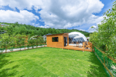 ◆ビッグガーデンドーム◆-7Mドームテント・専用ファイヤーピット・備付けコンテンツ-