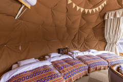 ◆サウナ付きガーデンドーム◆-7Mドームテント・バレルサウナ・プライベートガーデン-