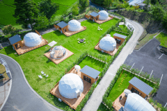 ◆ビッグガーデンドーム◆-7Mドームテント・専用ファイヤーピット・備付けコンテンツ-