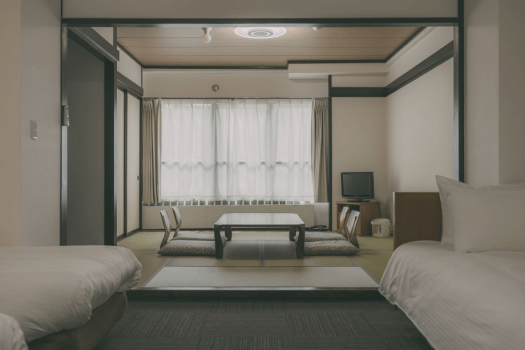 Japanese Western Room with 4 single beds - Bath and Toilet