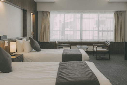 Japanese Modern Room with 2 single beds - Bath and Toilet