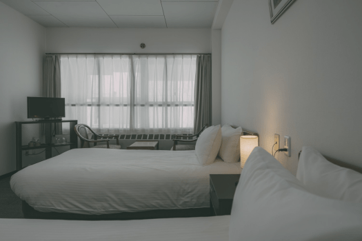 Western Room with 2 single beds - Bath and Toilet