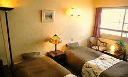 1人～2人用のかなりコンパクトなツインです。
お風呂付に出来ます。眺望は選べません。