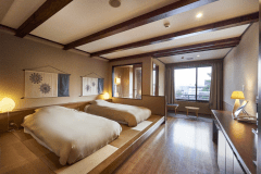 【猿沢池を望む】半露天風呂付デラックスツイン（38平米・禁煙）