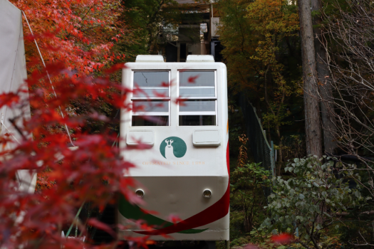 ケーブルカーで始まる旅☆駐車場から建物まで、紅葉の中をくぐり抜けるようにお送りいたします！