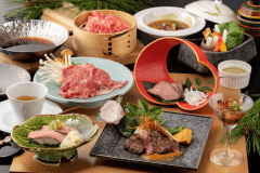 《牛尽くし》会席一例　お肉料理が好きな方は是非！魚介類が苦手な方にもオススメです。