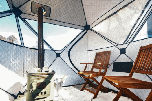 テントサウナ内