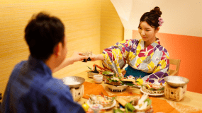 【個室食事処／松竹梅】ご夕食は「個室のお食事処」でゆっくりと♪気兼ねない空間で、城崎の美食に舌鼓。