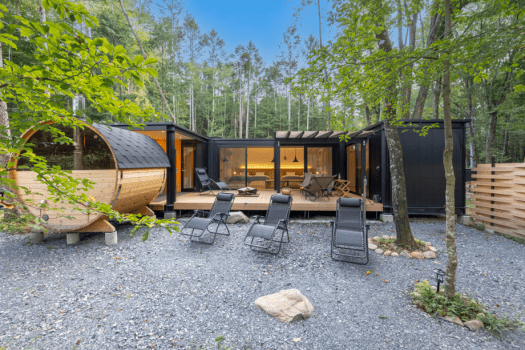 ■豪華小屋（Deluxe Cabin）■ 4床・80㎡ ＜Deluxe＞ 一棟全棟出租－設有室外客廳及露天風呂