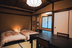Japanese-style room with a bathroom and toilet