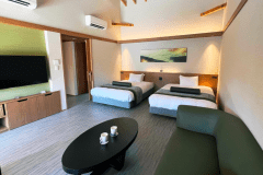 ■スイート［温泉露天風呂＆テラス付／46平米］■ダブルベッドを備えゆったりと。