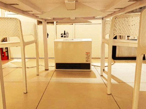 ガスファンヒーターでPATIOもあったか