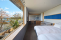 [Sosui so-sui] The second floor is equipped with a bed, living room, and open-air bath, where you can relax while enjoying the picturesque scenery.