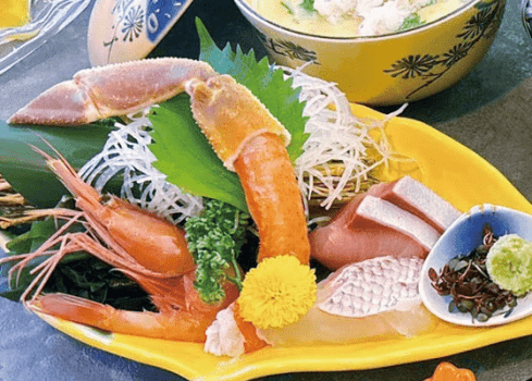 ミニカニ御膳の刺身盛り