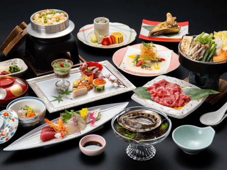 *【グレードアップ（アワビ）】お品書きは都度変わるため内容が異なる場合があります。