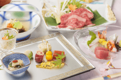 【恵会席（春夏のお料理一例）】露天風呂付客室ご宿泊プラン専用の、人気のスタンダード会席