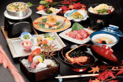 【雅会席（秋・冬のお料理一例）】地元高級食材がメインのグレードアップ会席
