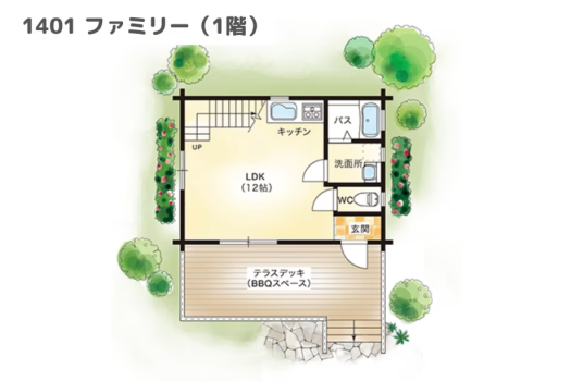 【間取りイメージ】1401：ファミリー（1階）