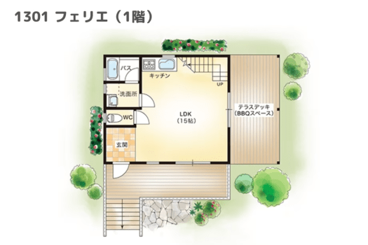 【間取りイメージ】1301：フェリエ（1階）